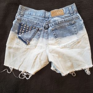 Studded Bleached Cut-off Jean Shorts
